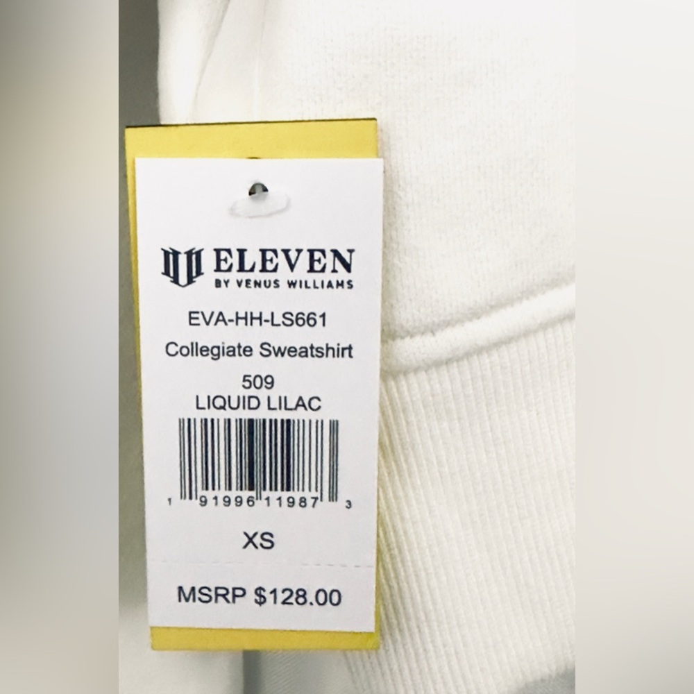 ELEVEN - Venus Williams Collegiate Crop Tennis Sweatshirt Liquid Lilac  XS.  NWT - Picture 8 of 12